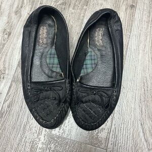 Classic Black Leather Moccasins by Woodbridge